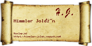 Himmler Jolán névjegykártya
